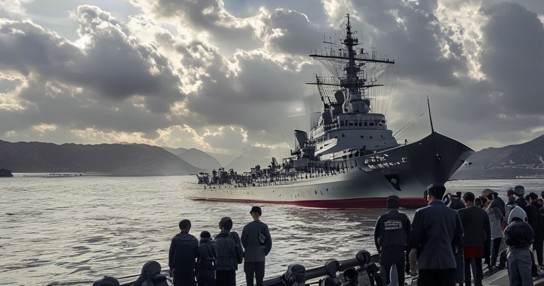 中国海軍の戦艦が南アフリカで展示