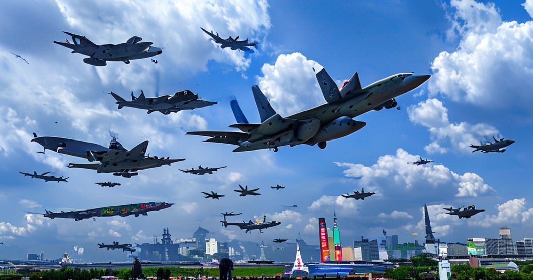 中国空軍の飛行表演隊がシンガポールで初公演