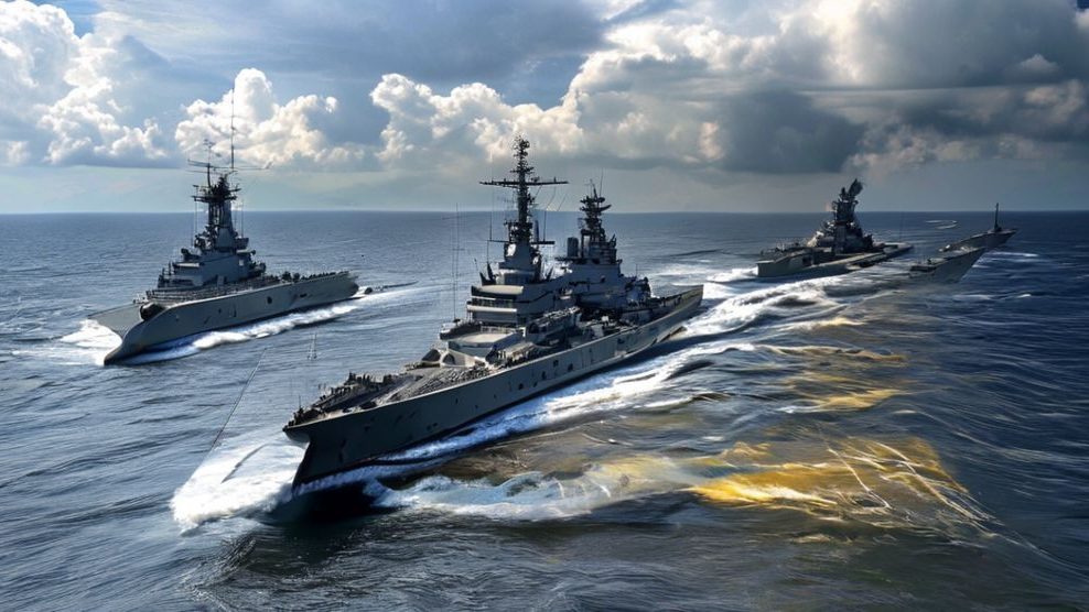 中国海軍、055型駆逐艦4隻が黄海で演習 統合運用能力を検証か