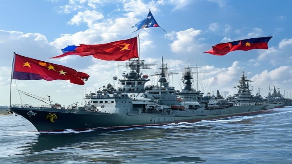ロシア海軍艦隊、中国広東省に寄港 中露、軍事連携を強化へ