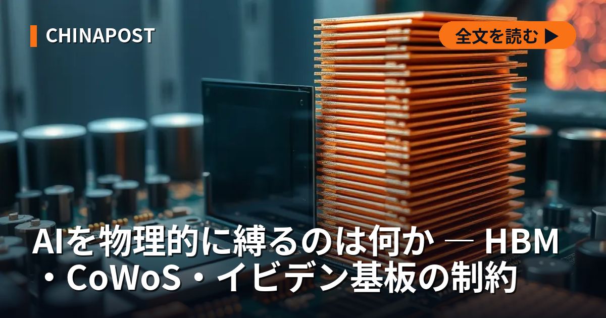 AIを物理的に縛るのは何か ― HBM・CoWoS・イビデン基板の制約