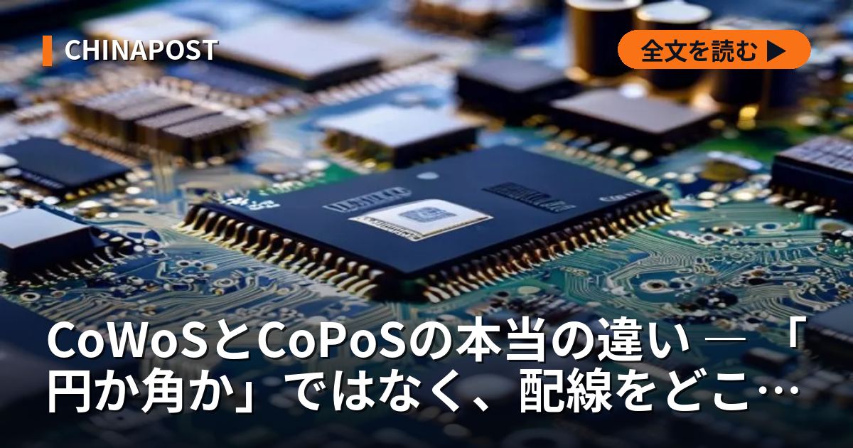 CoWoSとCoPoSの本当の違い ― 「円か角か」ではなく、配線をどこまで細くできるか