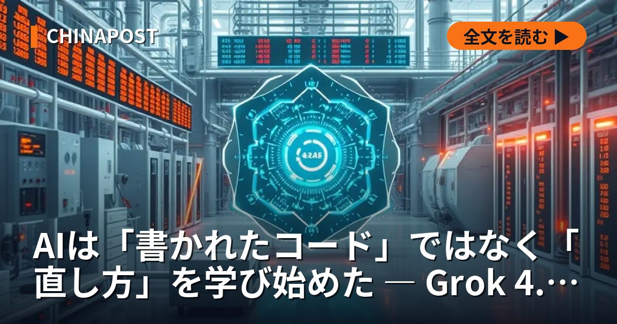 AIは「書かれたコード」ではなく「直し方」を学び始めた ― Grok 4.5と作業軌跡という新しい燃料