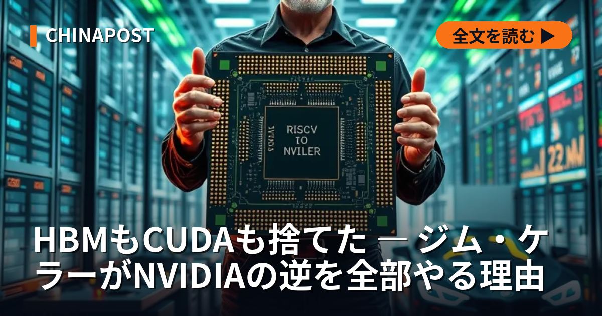HBMもCUDAも捨てた ― ジム・ケラーがNVIDIAの逆を全部やる理由